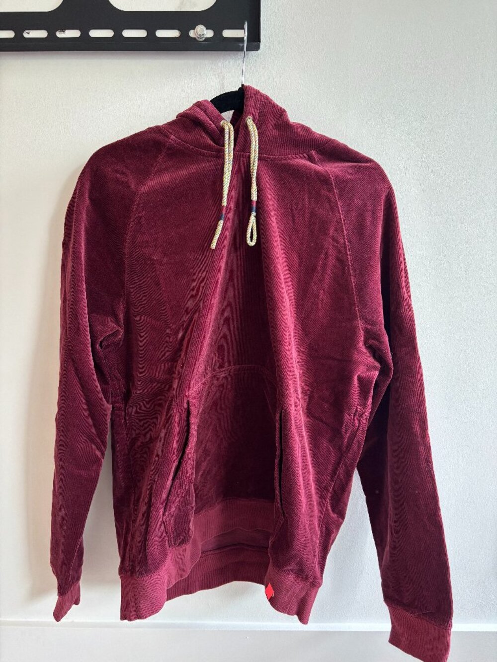 Scotch & Soda Men's Corduroy Velour Pullover Hoodie - Burgundy - L